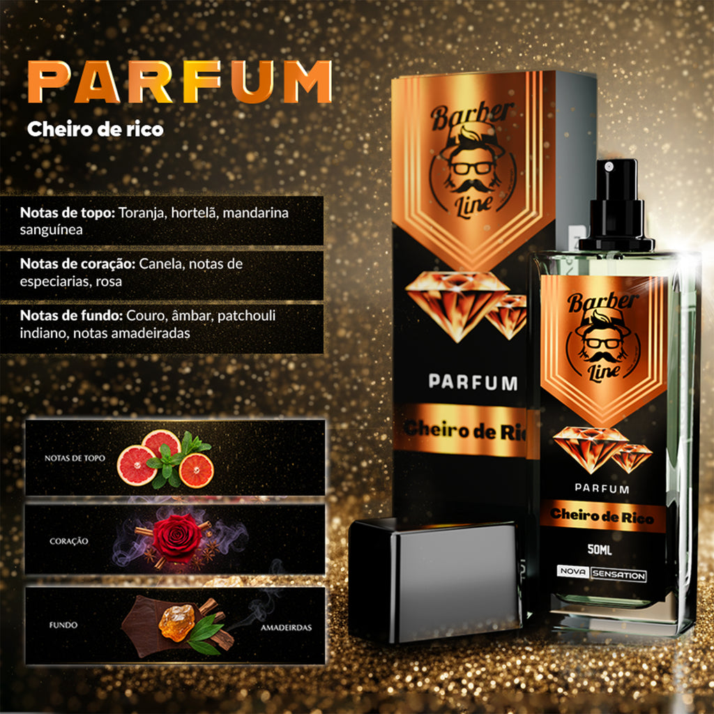 Perfume Masculino Luxo Barber Line Fragrância Premium