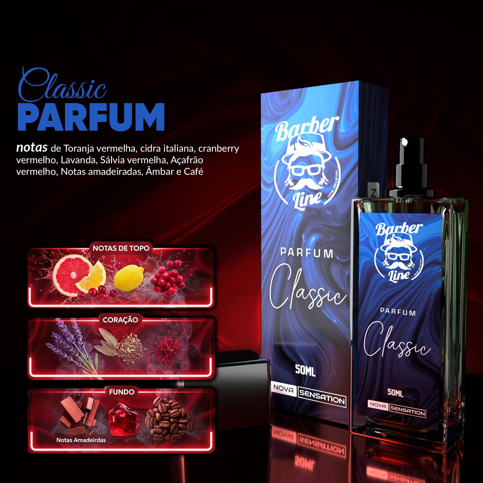 Perfume Masculino Luxo Barber Line Fragrância Premium