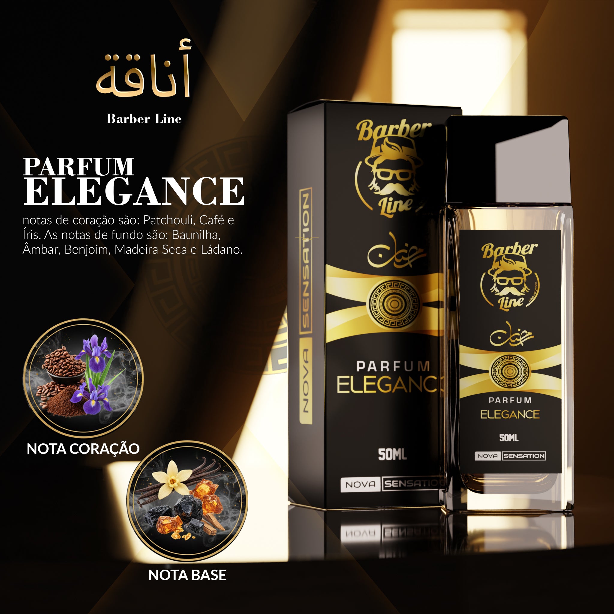 Kit Perfumes Arabes Barber Line Fragrância Masculino