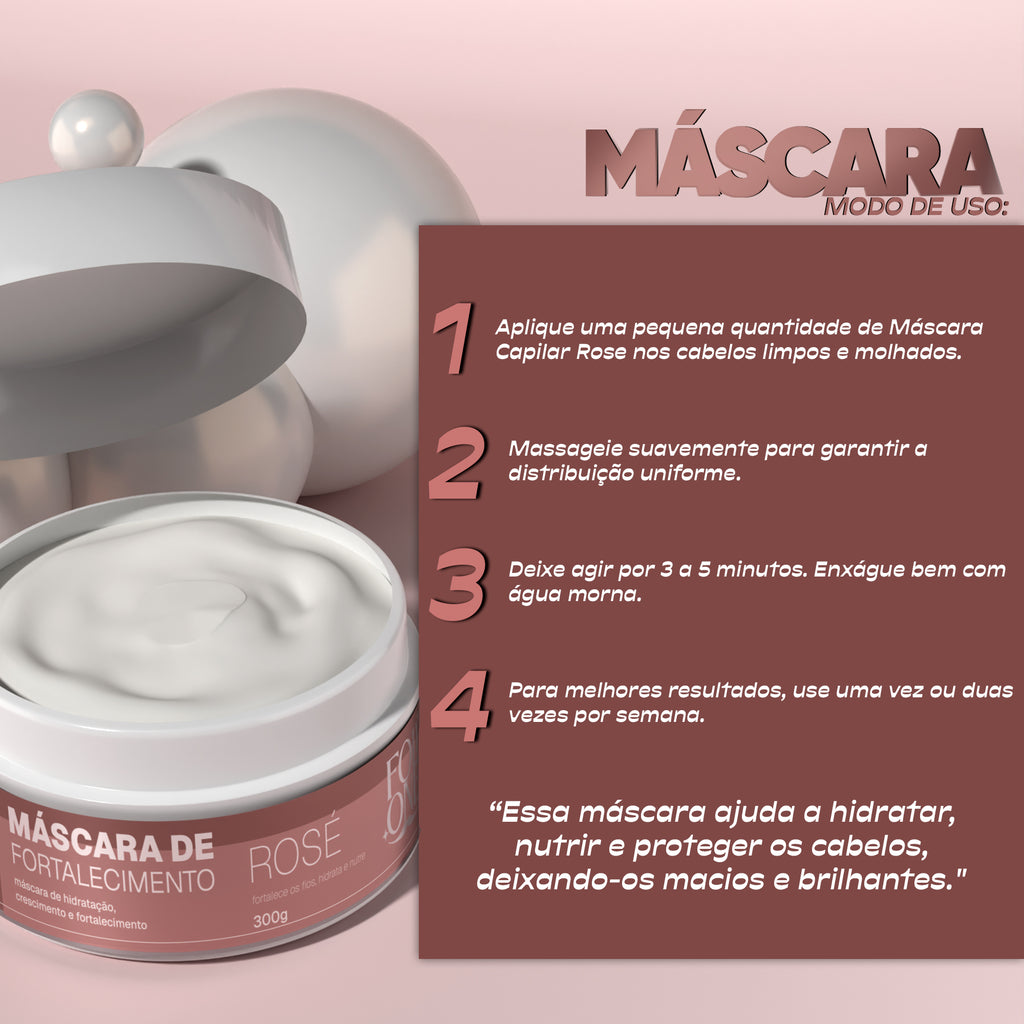 Kit Rosé Shampoo 300ml com Máscara 300ml