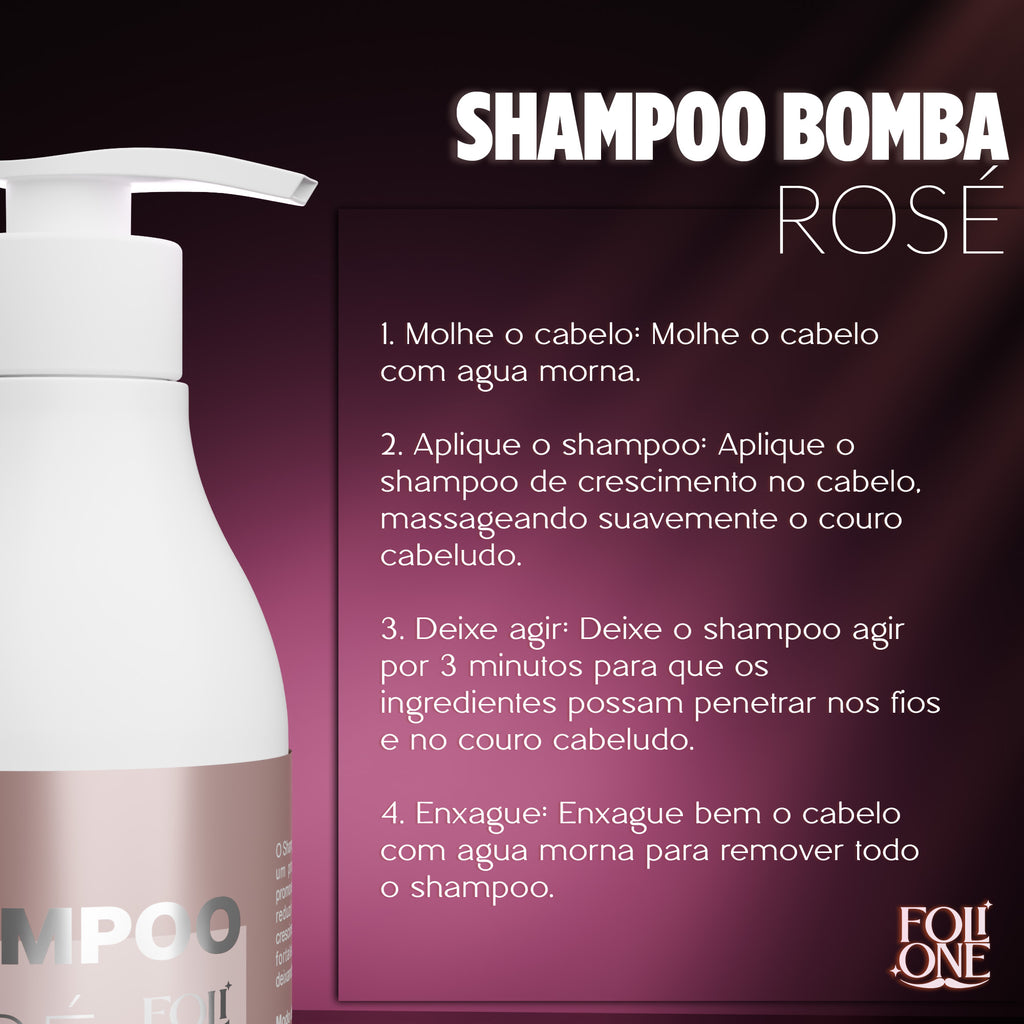 Kit Rosé Shampoo 300ml  com Sérum 120ml
