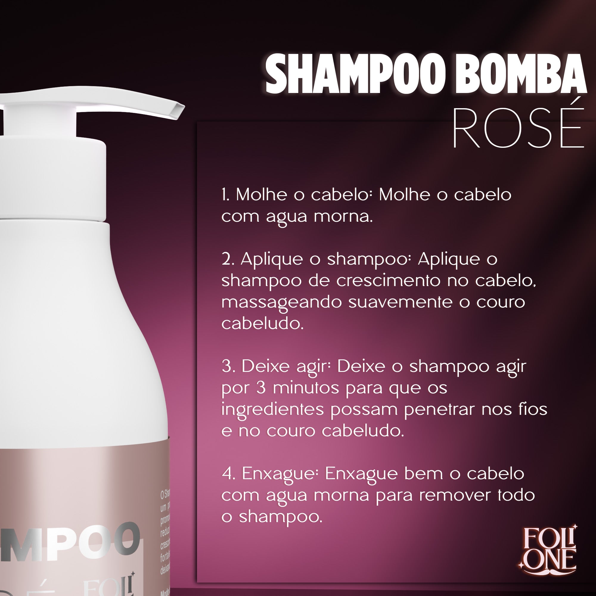 Kit Rosé Shampoo 300ml  com Sérum 120ml