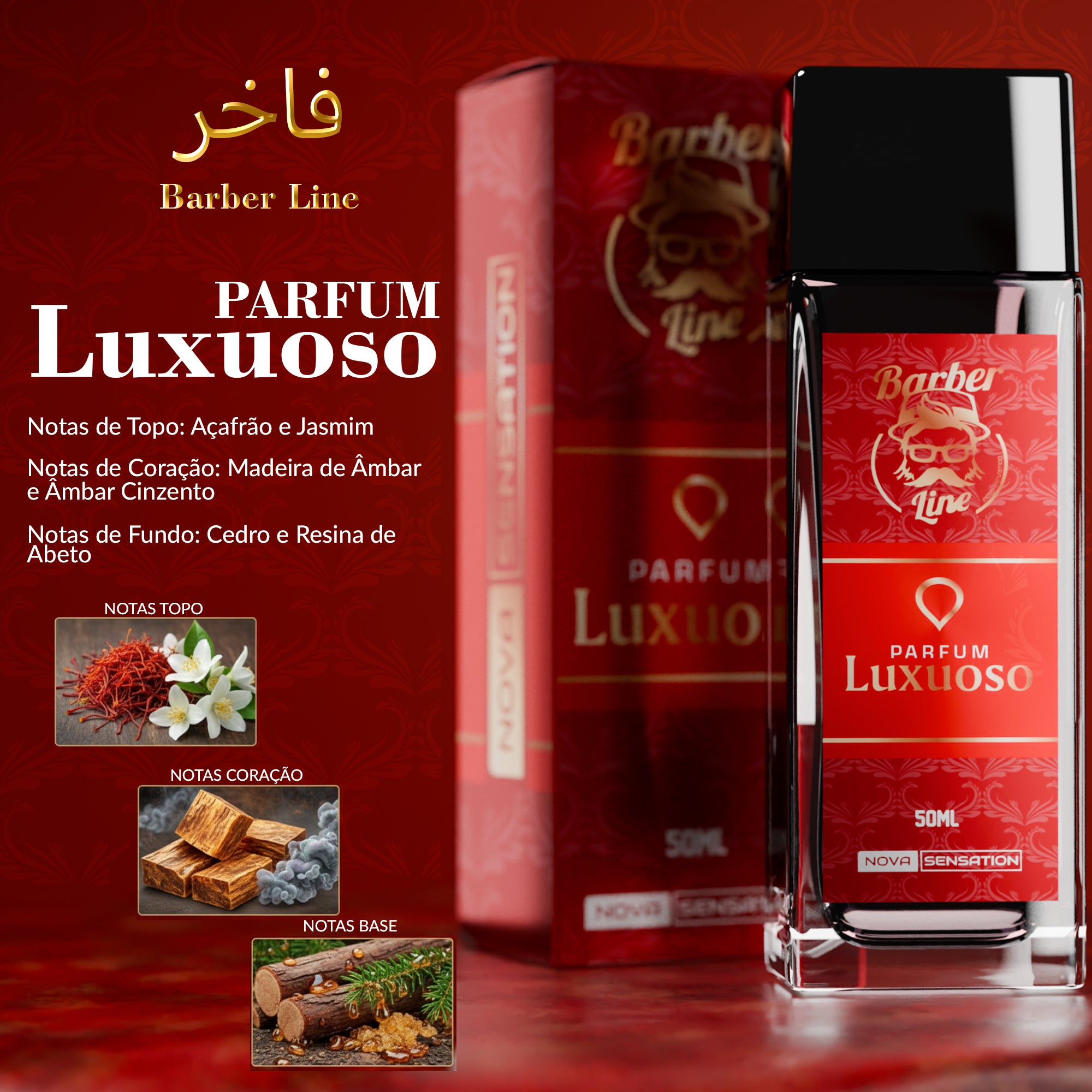 Kit Perfumes Arabes Barber Line Fragrância Masculino