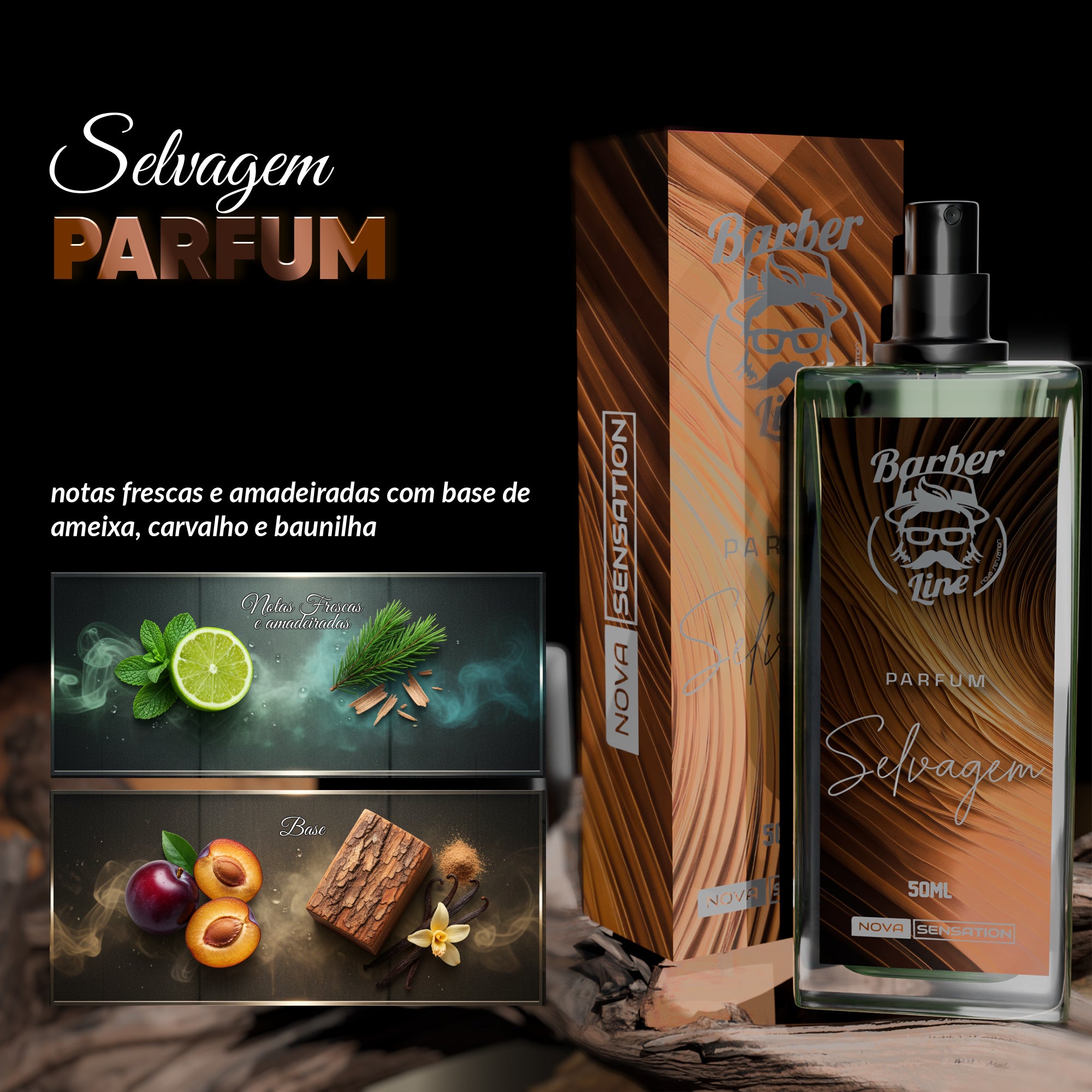 Perfume Masculino Luxo Barber Line Fragrância Premium