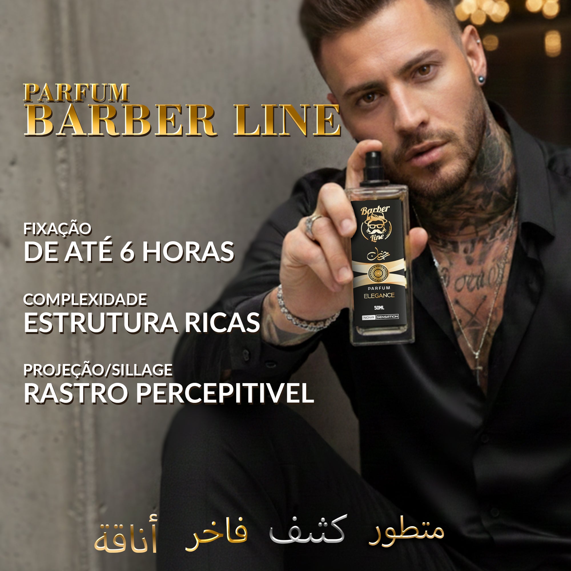 Kit Perfumes Arabes Barber Line Fragrância Masculino