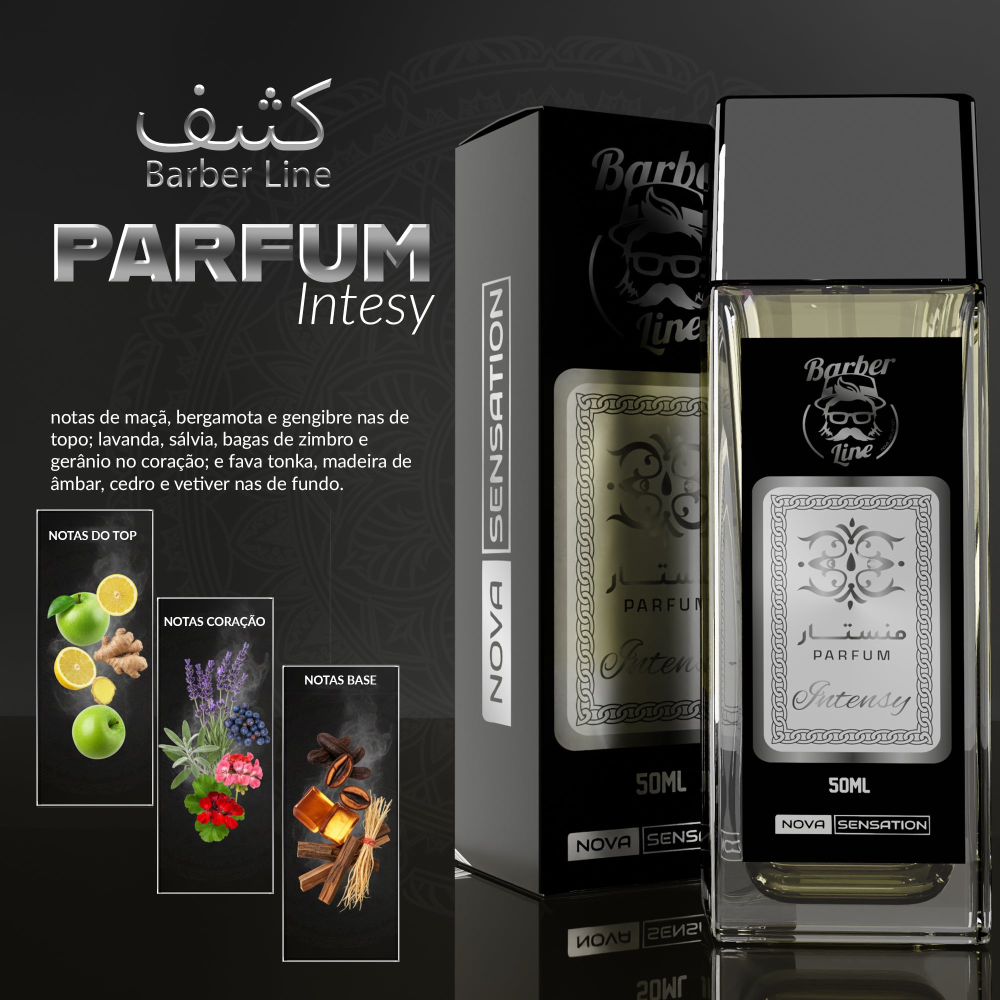 Kit Perfumes Arabes Barber Line Fragrância Masculino